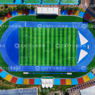 Iaaf zatwierdził standard Sky Blue Spray Coated Sandwich Athletic Rubber Running Track dla boisk sportowych