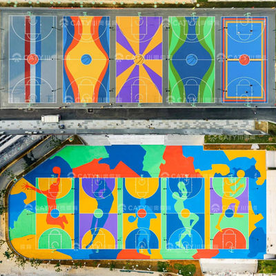 Szybka instalacja Trwałe prefabrykowane akrylowe powierzchnie boisko do koszykówki pokrywające siatkówkę badminton tenis dla obiektów sportowych Obszar rekreacyjny Obszar mieszkaniowy Obszar rekreacyjny