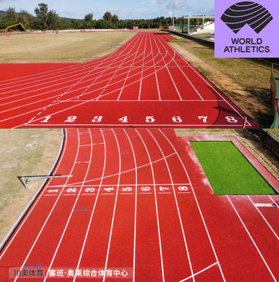 IAAF zatwierdził wysokiej wydajności syntetyczny gumowy tor biegowy EPDM tor biegowy do sportu Pole sportowe Centrum treningowe Centrum sportowe Kompleks sportowy Kluby sportowe