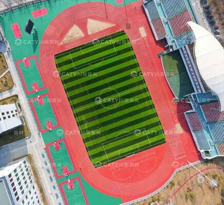 Fabrycznie wytrzymany półfabrykowany tor biegowy, certyfikowany przez IAAF do szybkiej profesjonalnej instalacji.