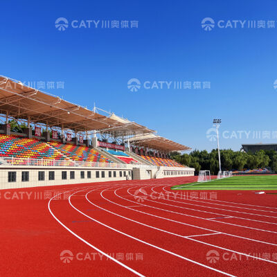 Wypływ z kauczuku, okruchy do zabawy, gumowy tor biegowy, instalacja torów sportowych